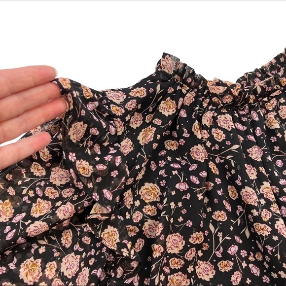 Rachel Zoe Moody Floral Oversized Ruffle Puff Sleeve Size S - Picture 9 of 12